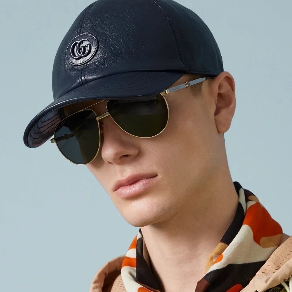 NWT Gucci GG1440S-001 Gold Aviator 59mm Sunglasses